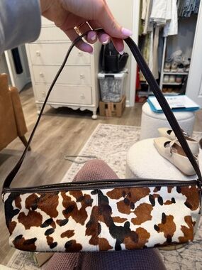 Dolce Vita Cowhide Pattern Brown & White Shoulder Bag - used once